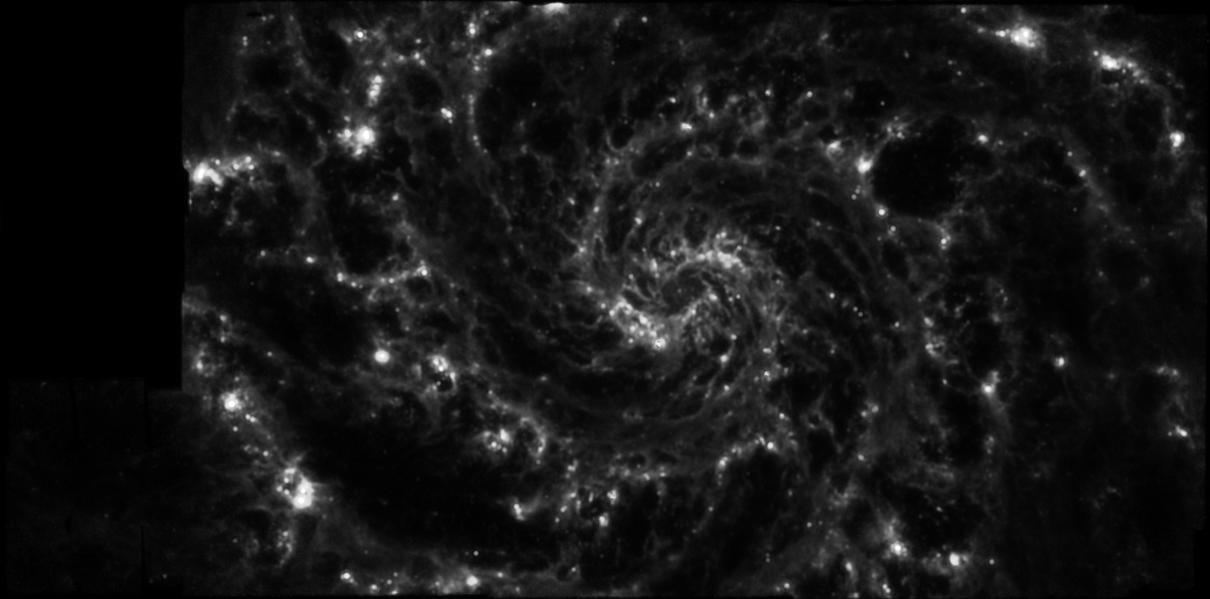 Mean of the four filters homogenized at the resolution of F2100W filter of JWST MIRI data observing NGC628.